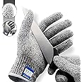 TOP-TIER TOOLS Anti Cut Resistant Level 5 Protection With Elastic Hand Fitting Safety Gloves (Free Size, Grey, 1 Pair), Pack of 1