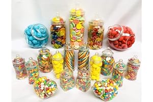 Truly Sweet Candy 19 tarros de plástico vacíos para dulces retro victorianos para fiesta de buffet de dulces