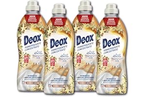 Deox - Ammorbidente Lavatrice Concentrato, 180 Lavaggi, Vaniglia e Argan, Capi Morbidi e Profumati, con Tecnologia Fresh Protection, 900ml x 4 Confezioni
