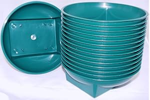 ROUND SQUARE BASED BOWL 15 Green Round Square Based Plastic Posy or Flower Bowl for Oasis Floral Foam