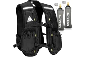 OFFЯOUTE. OFFROUTE. Running Vest - Hydration Vest with Water Bottle -Adjustable Unisex Reflective Vest with Phone Holder and Storage - Lightweight and Durable Running Backpack