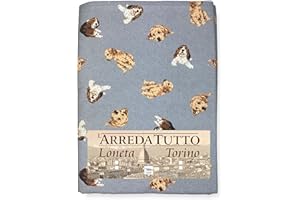 Tex family Telo ARREDO copritutto Gran Foulard COPRILETTO copridivano Tessuto DIGITY Cani Grigio Scuro in Puro Cotone - 1 Piazza