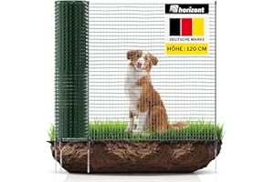 horizont Begrenzungszaun FIX, mobiler Zaun 20 m lang, 120 cm hoch, ideal für große Haustiere, Hundezaun, Camping, Gartennetz, inkl. 12 Pfähle, Absperrzaun, Steckzaun, Auslauf für Hunde