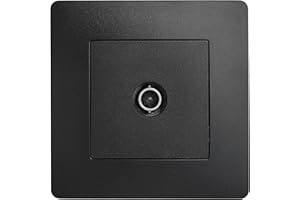 DEBFLEX - Caly - Enchufe TV de Pared - Conexión TV o Decodificador TDT - ABS - Instalación Empotrable - Dispositivo Completo con Placa de Acabado - Negro - 85 x 85x 40 mm