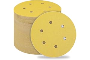 STEBRUAM 50Pz Dischi Abrasivi 150mm 6 Fori Grana 60 Carta Vetro magico Abrasiva Smerigliatrice a Grossa Cuscinetti per Levigatrice Orbitale