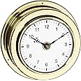 TFA Dostmann Analogue Wall Clock Made of Brass MARITIM, 98.1021, made in Germany, quartz clock, brass