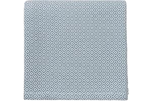 URBANARA Decke “Mondego“ – 140cm x 200cm, Graugrün/Weiß, 100% Baumwolle – per Hand gefertigt - Feines Diamantmuster - Weich & Angenehm