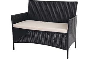 Mendler Halden Polyrattan Garden Bench