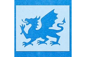 LAZER NINJA Welsh Dragon Wales Country Stencil: Mylar Airbrush Wall Art Painting Crafts -A5 Stencil - Design Size (110mm 130mm)