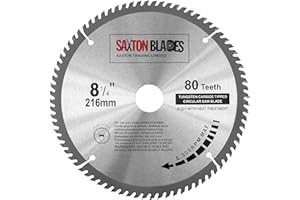 TCT-Kreissägeblatt TCT21680T von Saxton, für Bosch, Makita, Dewalt, 216 mm x 30 mm x Bohrungsdurchmesser x 80 Zähne