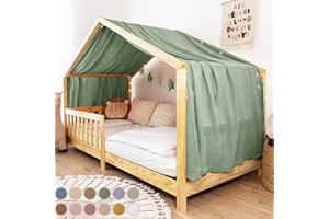 lilimaus Hausbett Himmel [in 12 Farben] Betthimmel Hausbett aus 100% Baumwolle Musselin - Stoffhimmel für Hausbett Deko Mädchen & Jungen - Himmel für Hausbett Kinder - Bett Vorhang Kinderbett
