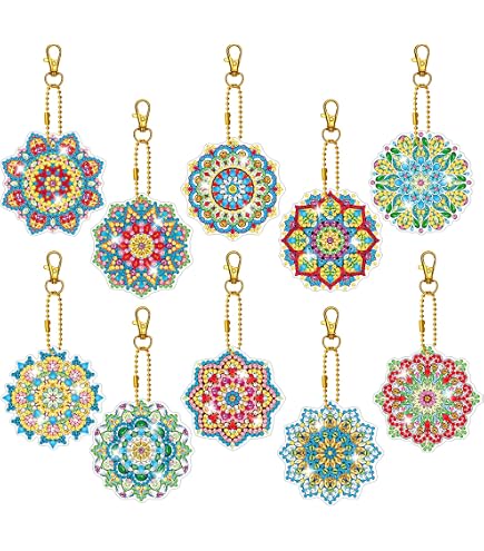 Kuvarix Diamond Painting Lot de 8 marque-pages Mandala Peinture diamant Bricolage avec pendentif en cristal Cadeau fille 6 7 8 9 10 11 12 ans Kit de Kuvarix Diamond Painting Lot de 8 marque-pages Mandala Peinture diamant Bricolage avec pendentif en cristal Cadeau fille 6 7 8 9 10 11 12 ans Kit de