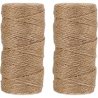 STOBOK Garten Kordel Bastelschnur 2 Pack, 200M Dick 3 Ply 3mm Natürliche Jute Schnur, schwere Verpackung String…