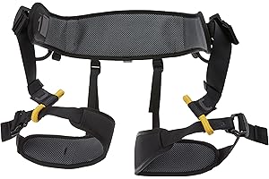 PETZL Falcon C038BA00 - Imbracatura Leggera per operazioni di Soccorso con Corda Salita, Taglia 0, Colore Nero