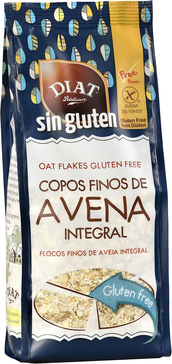DIAT Radisson - Copos Finos de Avena integral Sin Gluten | Alto Contenido en Fibra | Rico en Betaglucanos | Bajo en Grasas Saturadas | Sin Azúcares añadidos