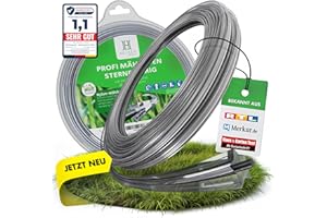 Heckenpracht® Profi Rasentrimmer Faden 3mm ⌀ x 100m sternförmig für Rasentrimmer & Freischneider | Extrem scharf | Profi Nylon Faden | Mähfaden für Rasentrimmer | trimmerfaden für Motorsense