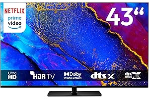 MEDION 108 cm (43 Zoll) Fernseher (Smart TV, 4K, Dolby Vision HDR, Prime Video, Disney+, Dolby Atmos, DTS X, kompatibel mit Google TV, PVR, Bluetooth, MD 843400)