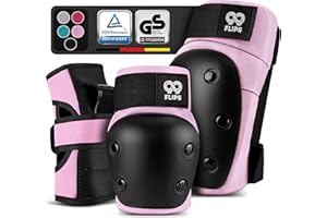 99FLIPS Inliner Schoner Erwachsene mit GS [6er Set] DIVE - L in Pink - Schoner Inliner Schlittschuhe Damen schützer Inliner Erwachsene - Knieschoner Schlittschuhschoner - Eislaufschuhe