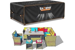 Enzeno Housse Salon de Jardin Exterieur,Housse Table de Jardin Imperméable,420D Tissu Oxford Housses pour Mobilier de Jardin,Bache Protection pour Meubles avec évent（200x160x74cm）