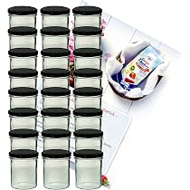 50 Sturzgläser 167 Ml Mit Schwarzen Deckeln – Inkl. Rezeptheft Zum Einkochen & Einmachen