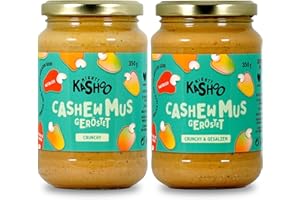 ‎MIGHTY KASHOO Mighty Kashoo Cashewmus Bundle Crunchy, Nachhaltiges Cashew Mus aus Westafrikanischen Nüssen, 2 x 350g im Glas - Natürlich, vegan und reich an Nährstoffen