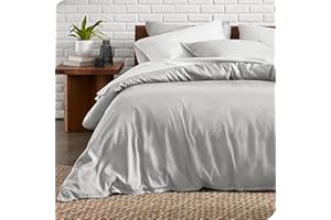 Bare Home Duvet Cover Set Double Size - Premium 1800 Ultra-Soft Duvet Cover Set - Lightweight - Cooling Duvet Cover - Bed Duvet Cover with 2 Pillowcases (Double, Light Grey)