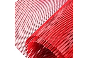 AggAuto 100×33cm Rojo Rejilla de carreras, Tamaño del Rómbico de 3×6mm, rejilla estirada de aleación de aluminio, ajuste universal rejilla del radiador del automóvil