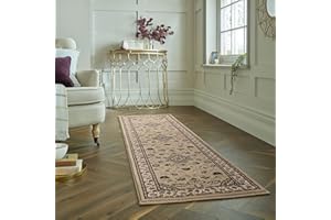 Lord of Rugs Sherborne Quality Traditional Classic Oriental Living Room Bedroom Rug (Beige, Runner 66x230 cm (2'1"x7'7"))