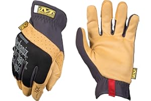Mechanix Wear: Material4X FastFit rękawice robocze ze sztucznej skóry – odporne na ścieranie (duże, brązowe/czarne), 9/L