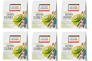 ‎FAIRTRADE ORIGINAL 6 x 70 g Grüne Curry Paste Thailändisch | 420 g Thai Currypaste grün von Fairtrade Original | ohne künstliche Zusätze | für asiatische Gerichte und würzig, scharfe Speisen