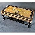 China warehouse direct Chinese Gold Leaf Coffee Table with Shelf, Oriental Furniture