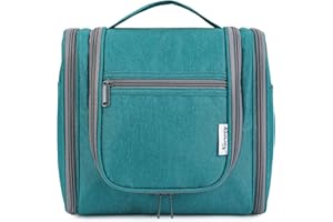 Narwey Groß Kulturbeutel Damen & Herren - Gross Kulturtasche Zum Aufhängen, Kinder Kosmetiktasche - Waschtasche für Mädchen (Blaugrün (Groß))