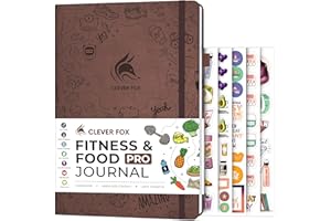 Clever Fox Fitness & Food Journal PRO – Daily Workout & Meal Planner for Women & Men – Exercise & Weight Loss Diary Notebook, 18 x 25.5cm (Dark Terracotta)
