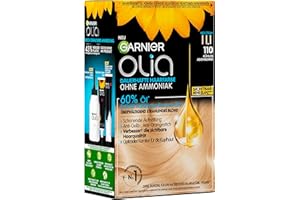 ‎GARNIER Garnier Olia 110 Kühles Aschblond Dauerhafte Haarfarbe ohne Ammoniak mit pflegenden, natürlichen Ölen, Vollständige Grauhaarabdeckung, Permanente Coloration, 1 Stück