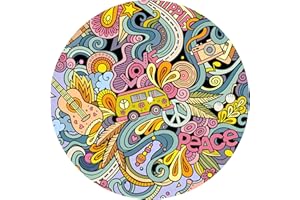 AGE PRINT - Slipmat - panno feltro per giradischi vinile"Hippies" TB64