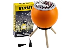 ‎SEIFFENER VOLKSKUNST Seiffener Volkskunst | Räucherofen Grillofen | Räucherfigur 10 cm | Grill + Räucherkerzen Ruhe | Räuchergrill mit Gemüse | 26302 | orange