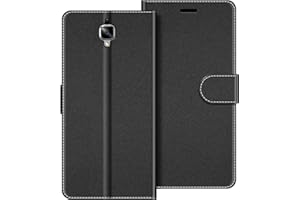 COODIO Etui z klapką do OnePlus 3, Futerał na Portfel Magnetyczny do OnePlus 3 Pokrowiec, Czarny