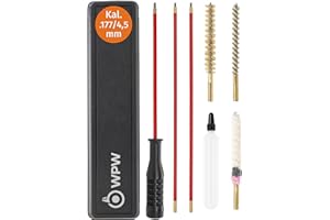 WPW Waffenreinigungsset, Kaliber 4,5 mm, .177 & .17 Langwaffen zur Waffen Reinigung & Laufreinigung mit 1/8"-Gewinde