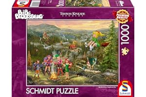 Schmidt Spiele 58424 Thomas Kinkade, Kiddinx, Bibi Blocksberg, spotkanie młodych czarownic, puzzle 1000 elementów