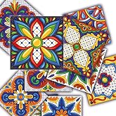 Tink Kendinden Yapışkanlı Karnaval Desenli Pvc Karo, Yapışkanlı Fayans Kaplama, Fayans &Ccedil;ıkartması, Zemin Duvar Karosu 20x20 c