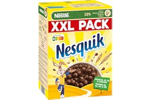Nestlé Nesquik Knusper-Frühstück, Schoko Cerealien mit Vollkorn, 1er Pack (1x1kg)