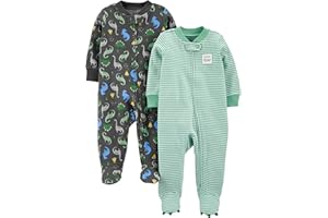 Simple Joys by Carter's Pagliaccetto in Cotone con Cerniera a Doppio Cursore per Dormire e Giocare Bimbo, Pacco da 2