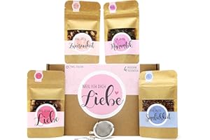 ‎OWLBOOK OWLBOOK Weil ich Dich Liebe Tee Geschenk-Box mit 4 verschiedene Sorten Tee Geschenke für Frauen zum Valentinstag