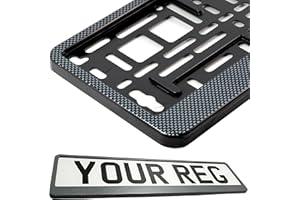 TAPORT® 1x CAR REGISTRATION HOLDER FOR ANY CAR, VAN, TRUCK TRAILER (CARBON APPEARANCE)