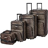 Rockland Set di valigie da 4 pezzi, taglia unica, 4 pezzi, Leopard, Taglia unica, Jungle Softside - Set di valigie verticali