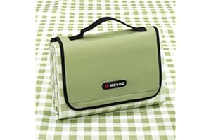 HX&OD Picknickdecke für den Außenbereich, 203 x 203 cm, extragroß, Campingdecke, Stranddecke, faltbar, wasserdicht, Sandmatte, Wandern, Reisen, Familienkonzerte (grün)