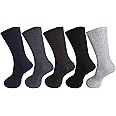 RC. ROYAL CLASS Men's Calf Length Cotton Diabetic Health Multicolored Socks (Pack of 5 Pairs)
