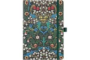 FULLVINTAGE Academic Diary 2024-2025 - A5 Diary 2024-2025 Week to view, from August 2024 to July 2025, 2024-2025 Academic Diary with Elegant Hardcover, Elastic Pen Holder, Back Pocket, 21.3 x 14.7 x 1.6 cm