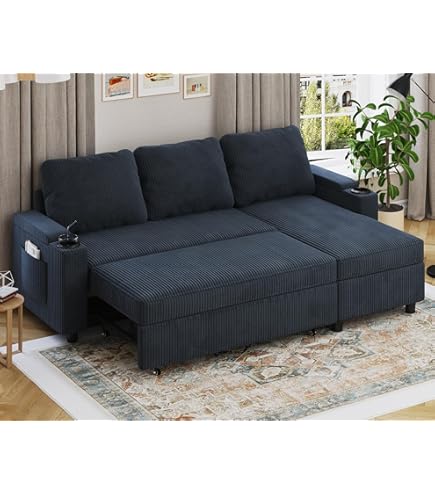 KOMHTOM Canapé Moderne 2 Places En L Avec Poche Latérale Et Rembourré, Canapé D'angle Moderne Avec Coussin Lombaire, Chenille Douce Pour La Peau (Beige-1