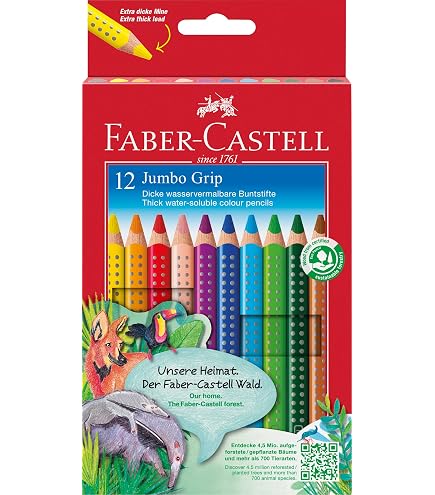 3 Crayons De Couleur Faber-Castell COLOUR GRIP - Mine 3mm Aquarellable - Ton Chair Clair